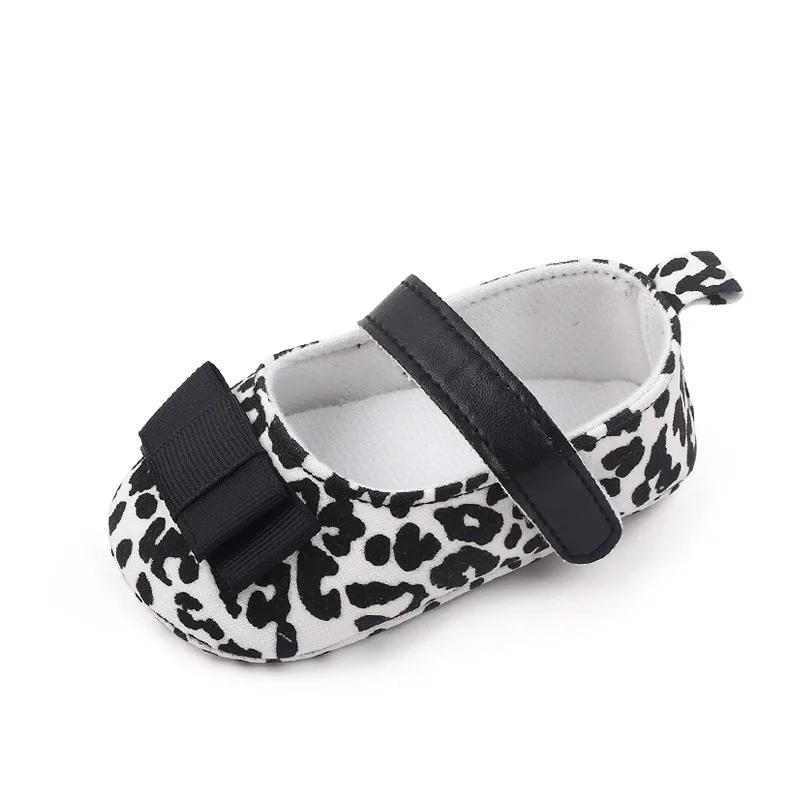 Spring Summer and Fall Fashion Leopard Print Bow Princess Shoes for Baby Girls Toddler Shoes manufacture
