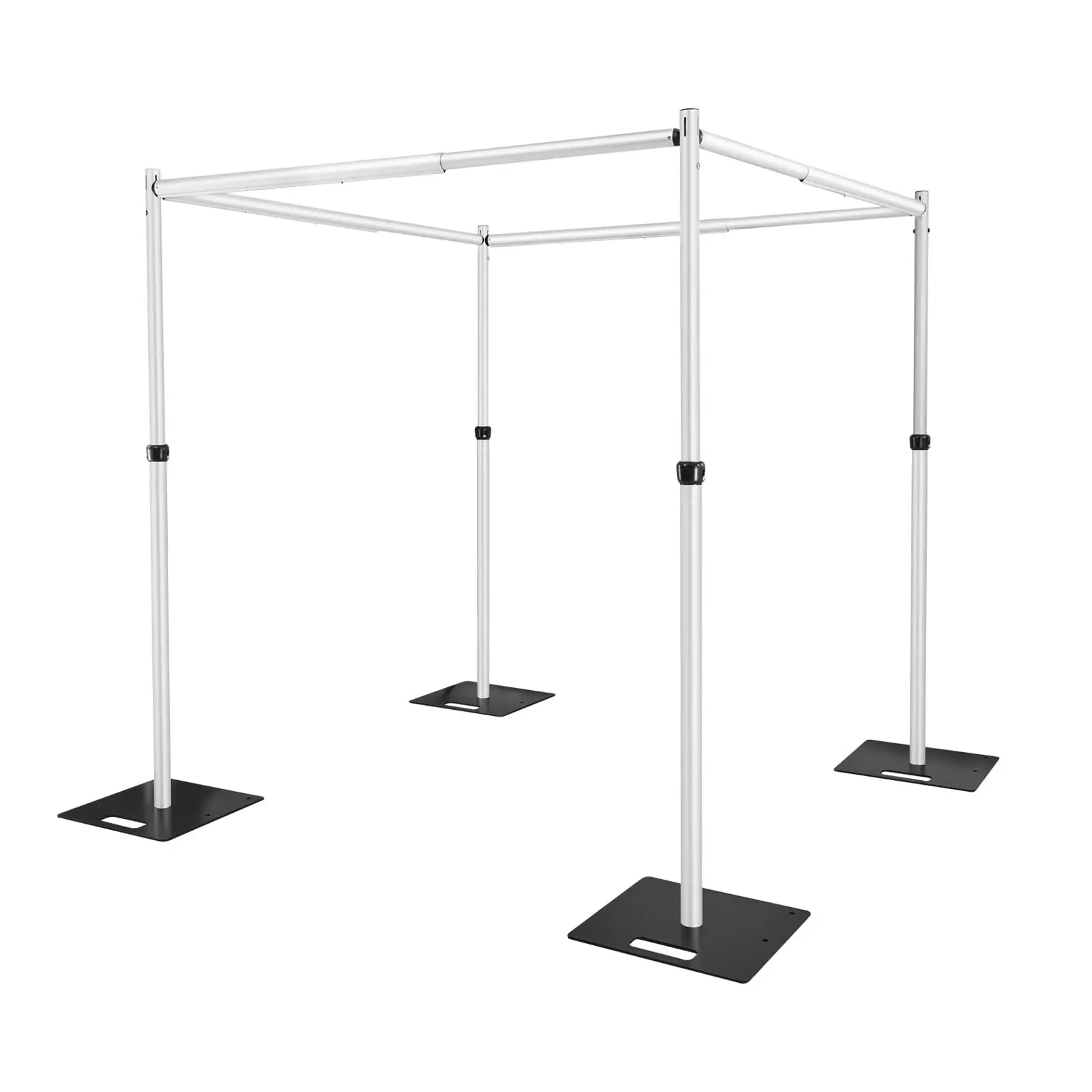 BJ230247 10FT Canopy Square Backdrop Frame Adjustable Pipe and Drape Backdrop Kit for Event Wedding Mandaps