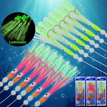 Vikinger Soft Octopus Lure Rig 14.5g 180cm Line 6pcs Trolling Tackle Fishing Hooks Artificial Hard Bait Minnow Saltwater Fish – Soft Lure – view 2