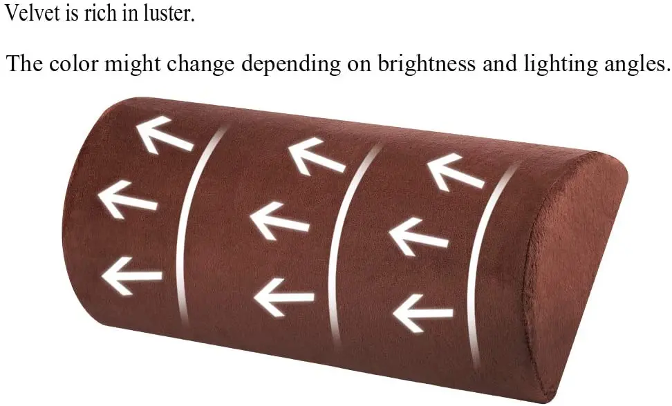 Halfmoon Memory Foam Bolster Pillow For Neck Back Lumbar Spine Knee