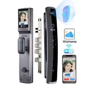 Enrique Wishome Face Digital Wifi App Home Security Door Lock Fingerprint Biometric Lock Rfid IC Card  Smart Lock