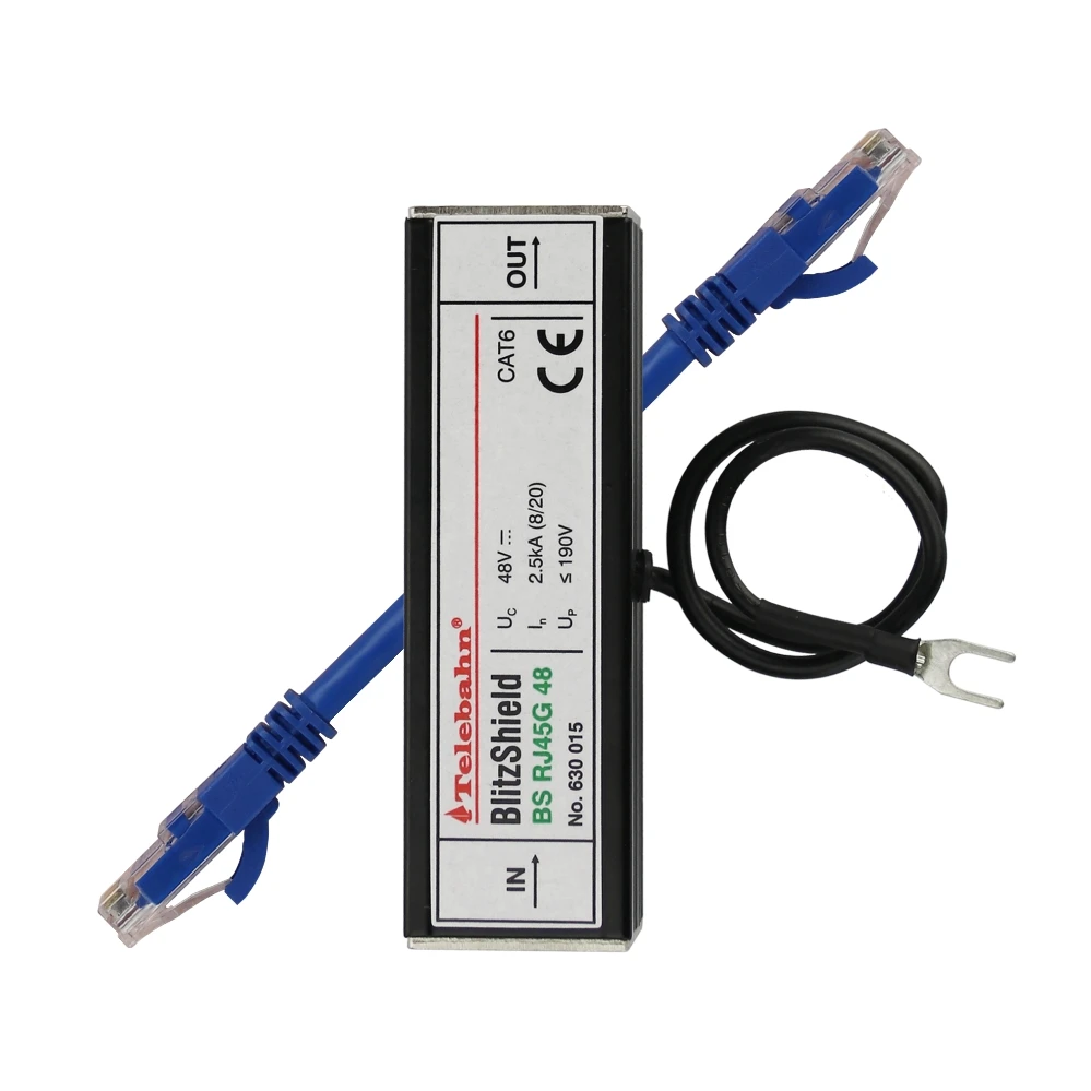 Wysokiej jakości personalizacja aluminiowa obudowa czarna 5 V/48 V 2.5 kA/10 kA sygnał RJ45 SPD Gigabit Ethernet zabezpieczenie przeciwprzepięciowe POE