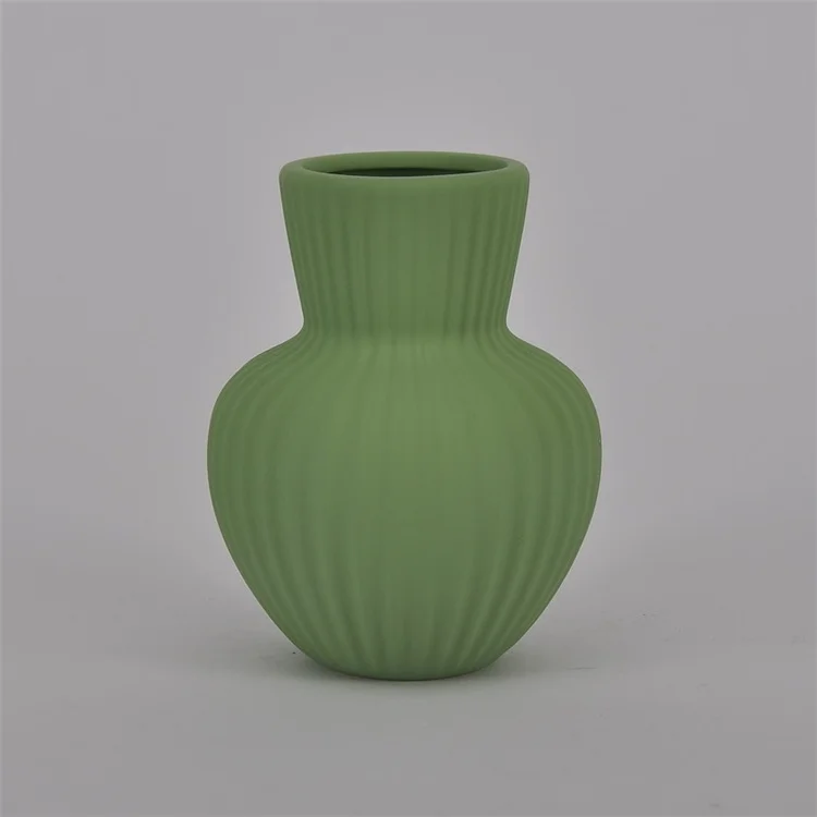 Moden Desktop Decoration Custom Striped Matte Living Room Nordic Vase Flower Vase Home Decor Ceramic Vase