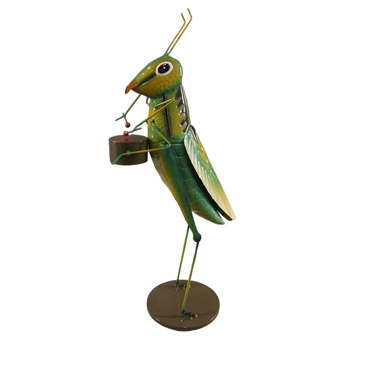 Metal Green Grasshopper  Yard Lawns Art Grasshopper Hanger Insect Sculpture Outdoor Wall Terraces