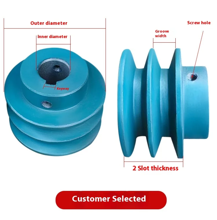 Customizable B-Type 2-Groove Concave-Convex Table Motor Drive Wheel Triangle Pulley Plastic V-Belt OEM Product Category