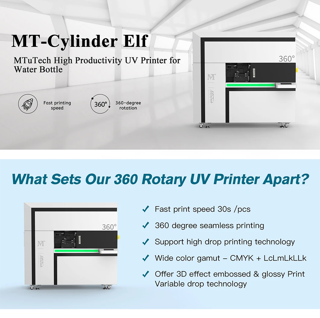 Mtutech 360 UV Rotary Printing Bottles Tumbler Machine
