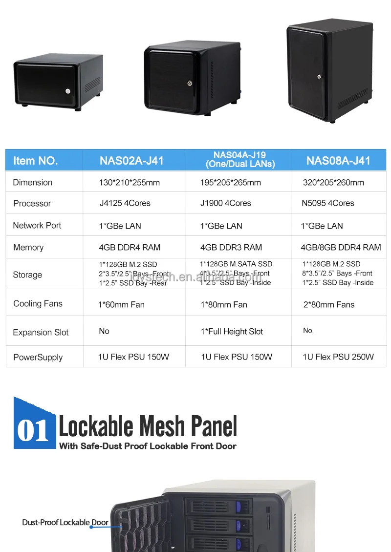 Safe Desktop Lockable NAS 4 Bay NAS04A-J19 Cloud Storage