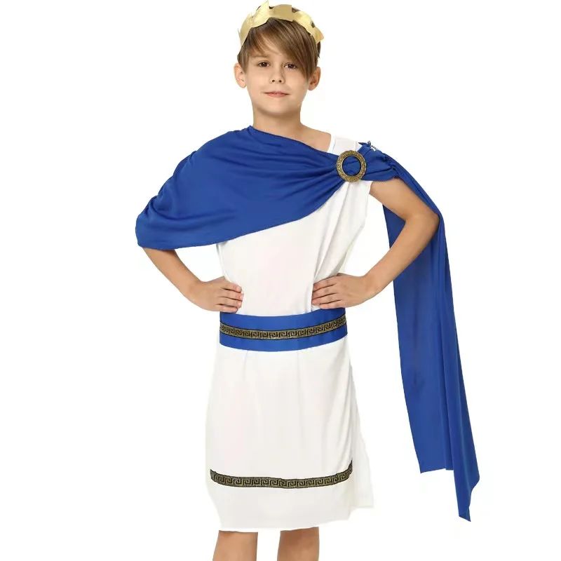 Children's Ancient Roman Costumes Little Girl Greek Queen White Robe ...