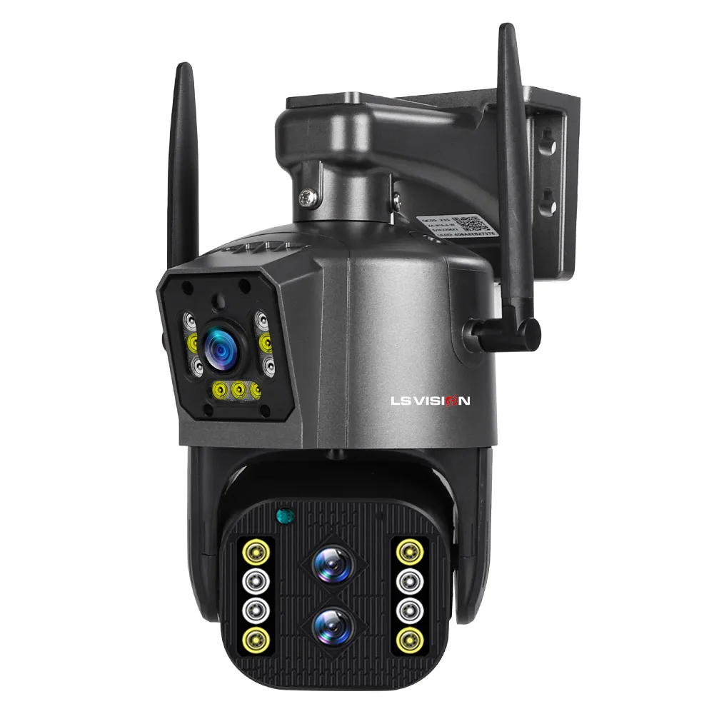 LS VISION Dual Lens 4MP HD 10x Zoom PTZ Camera Automatic Tracking Full Color Night Vision WiFi Outdoor Security Camera