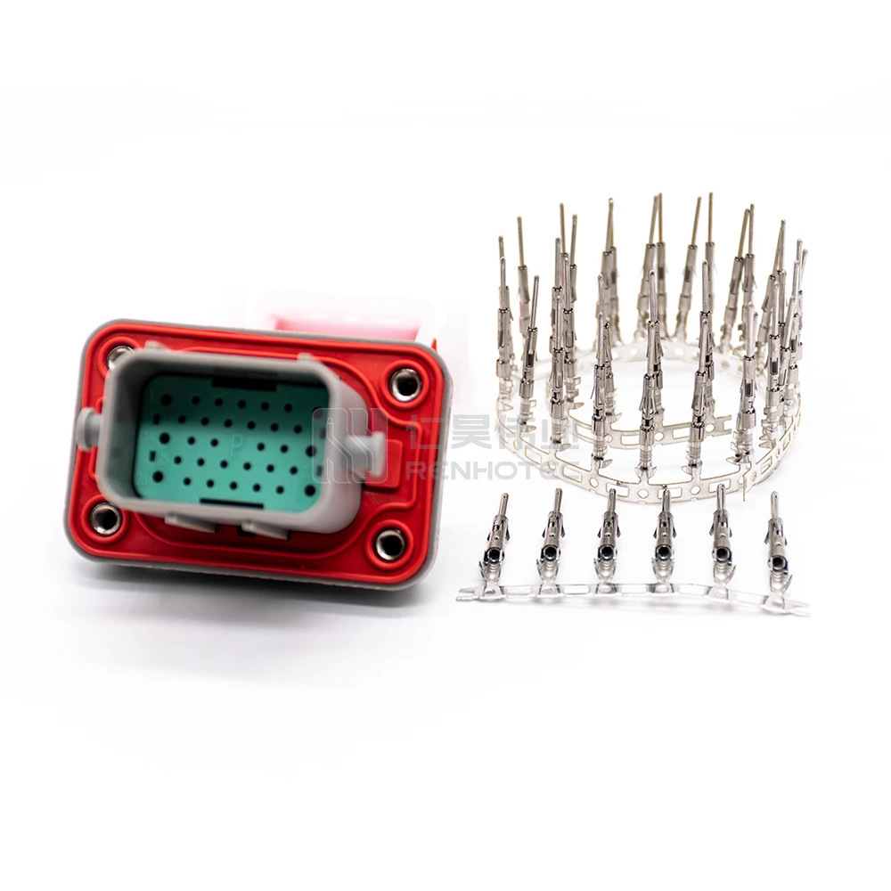 32 Pin HV Signal Communication Automotive Connector Waterproof Rectangular Plug and Socket Rubber Wire Seal