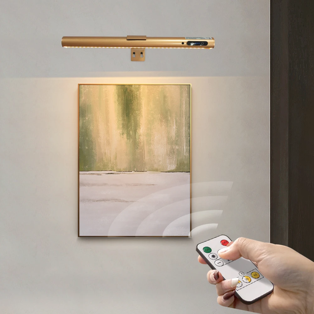 Wholesale Wireless LED Picture Wall Light With Remote IP40 LED Light Wall Lamp for Indoor Display Art Work Wall Lamp