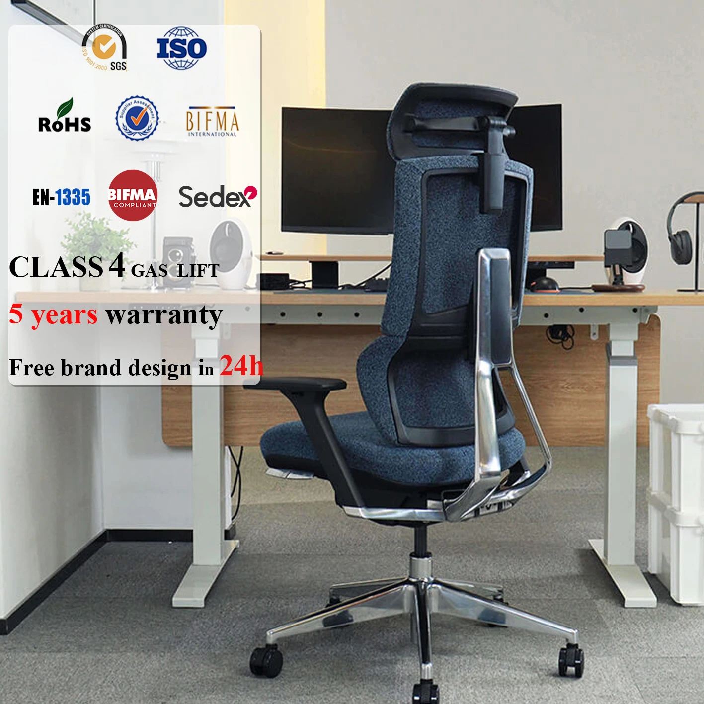 X6 Highly Adjustable Executive Chair Mesh Office Chair Ergonomic Mesh Elite Design Metal Aluminum Swivel Office Chair
