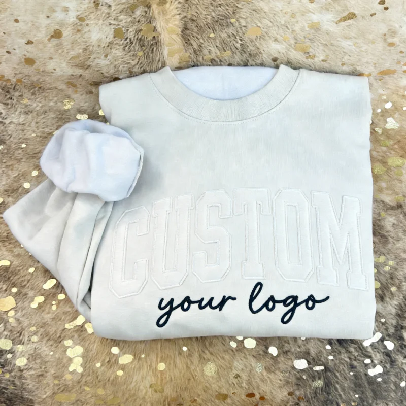 Custom Applique Embroidery Sweatshirt Drop Shoulder 100% Cotton Heavyweight Pullover Embroidered Hoodie Unisex Hoodies Mens