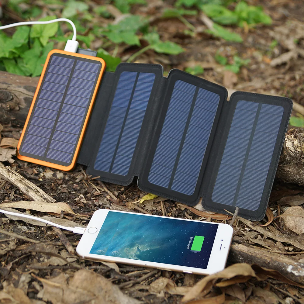Powerbank de emergencia de fábrica, fuente de alimentación móvil, 16000mAh, carga rápida, teléfono inteligente plegable para exteriores, Banco de energía Solar portátil| Alibaba.com