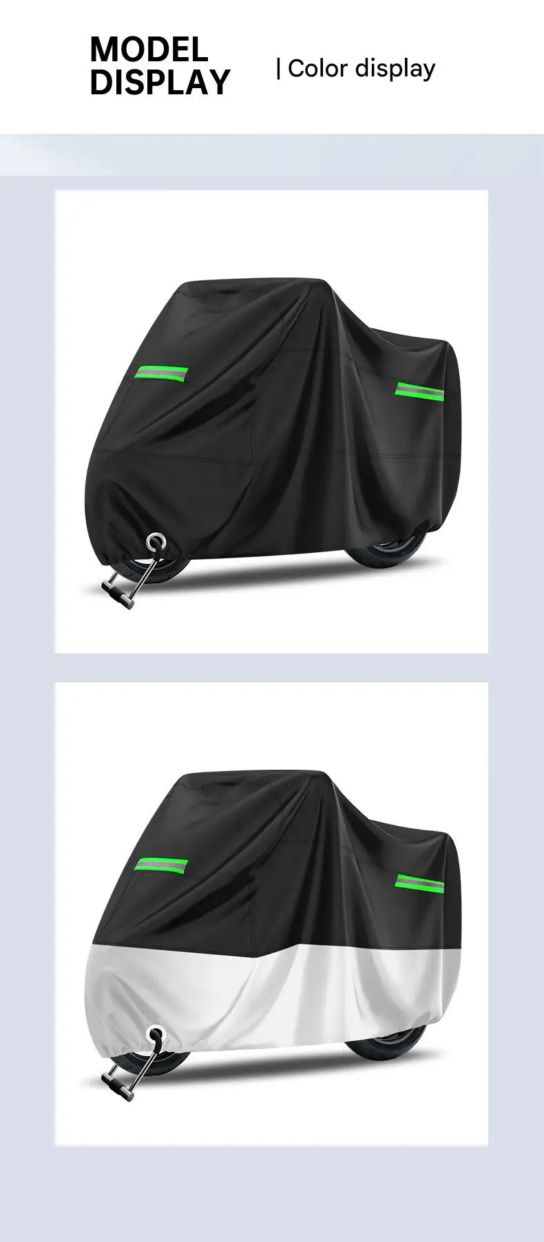 Polyester Taffeta 190T Full Coverage UV Protection Motorcycle & Electric Vehicle Cover Reflective Strip (Multiple Sizes M-4XL)