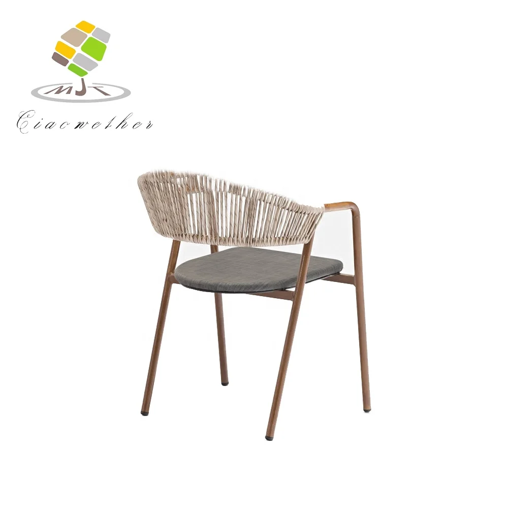 Недорогой садовый уличный Штабелируемый стул из ротанга, стул из полиэтилена для кафе, ресторана, плетеные обеденные стулья из ротанга