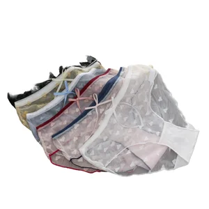 Wholesale Mid-Rise Anti-Bacterial Bikini Panties for Women with Waist Logo Sexy Thin Underwear Foreign Single