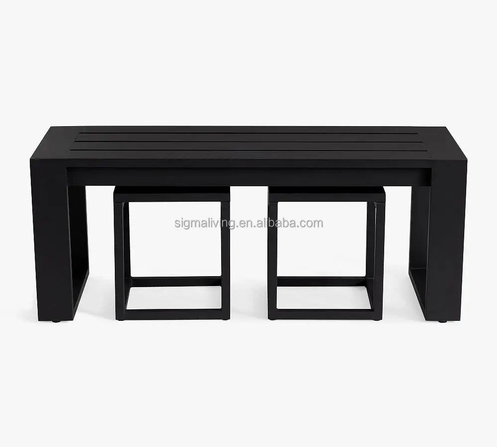 Modern design patio furniture aluminum console table set outdoor garden tables