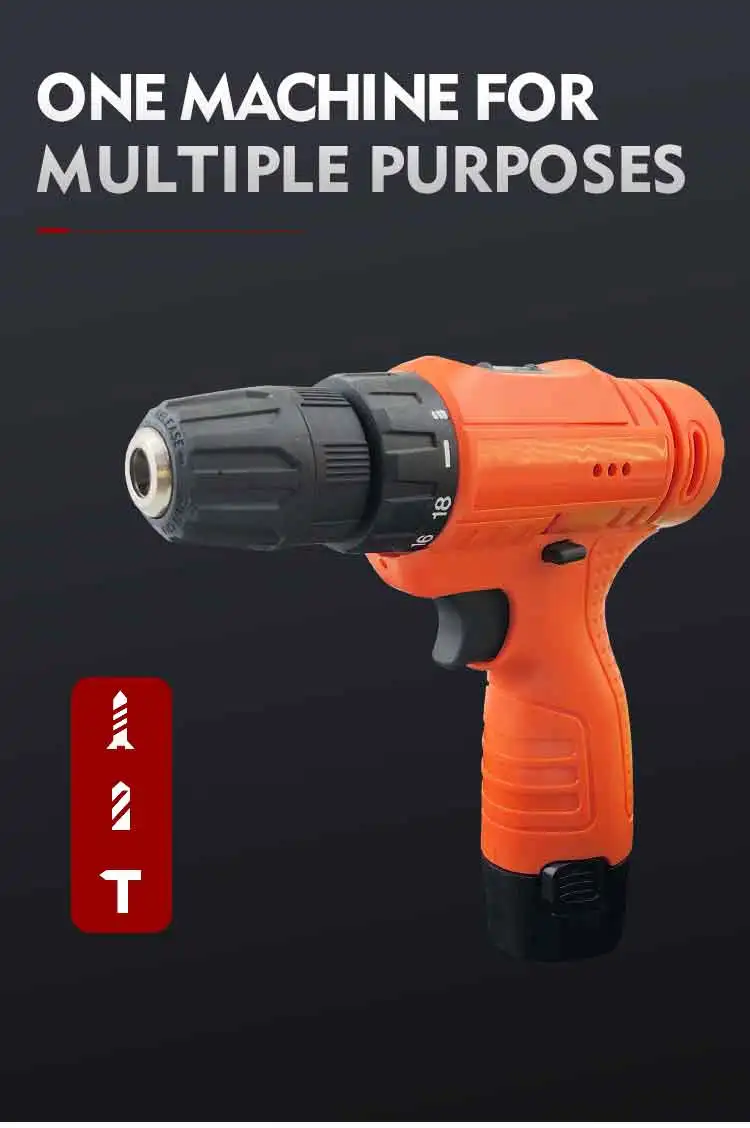 Household Cordless Screwdriver Impact Drill High Quality Battery 390w