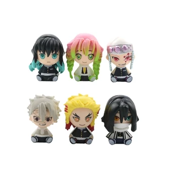 Set of 6 Anime demon Figures Set, Anime Stuff Assembled Action Figures Toy Set for Birthday Christmas and Fan Collection