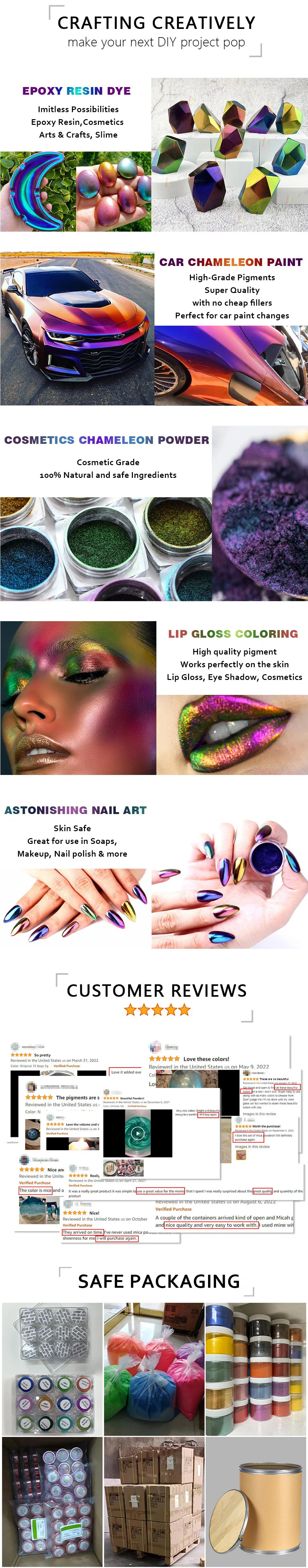 High Quality 14 Color Chameleon Pigment Super Pearl Organic Cosmetic