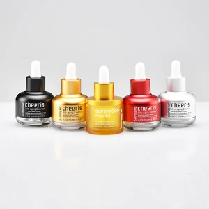 20ml 30ml 40ml 50ml 60ml Luxury Flat Round Shoulder Transparent Empty Serum Mould Glass Dropper Bottle Essential Oil Bottles