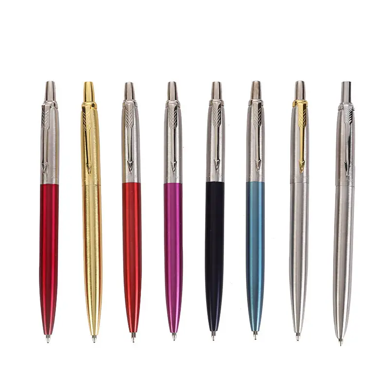 Eacajess New Style Parker Model Pen Black Ink Custom LOGO 1.0mm Gel Ballpoint Pen with Original Metal Steel for Gifts