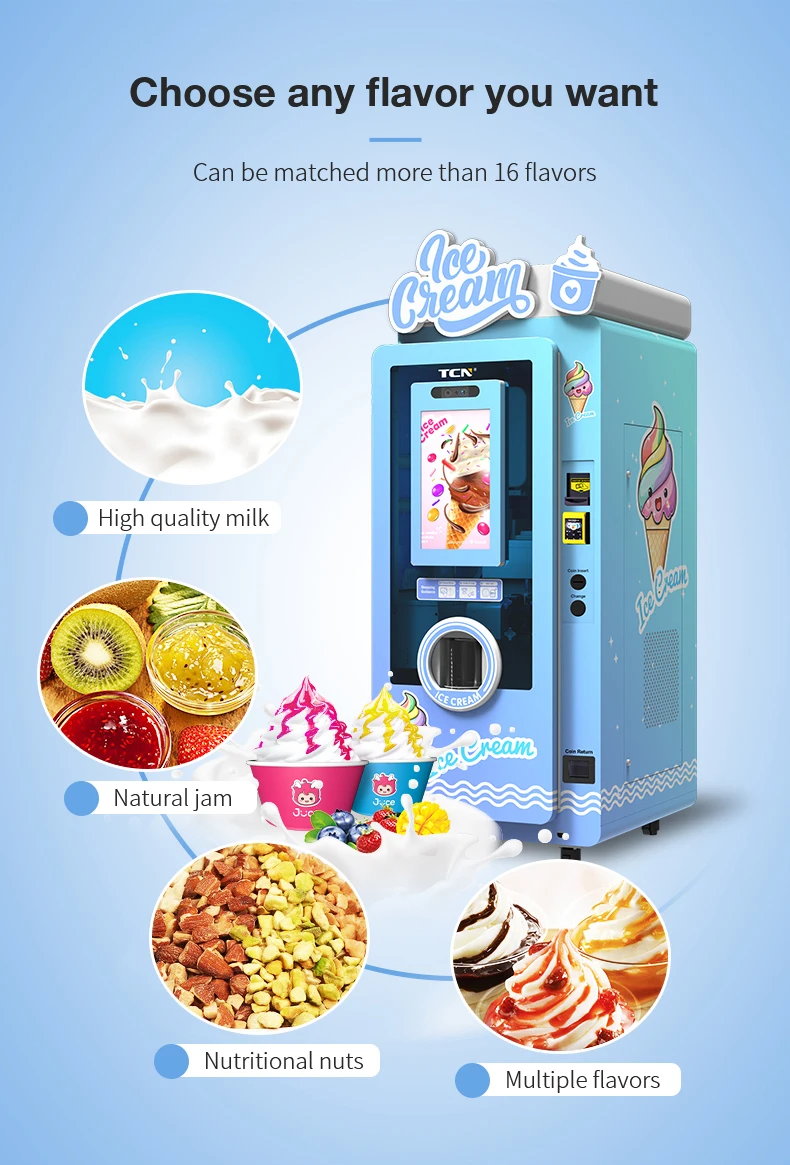TCN Ice Cream Vending Machine Robot - Soft Ice Cream Vending Machine ...