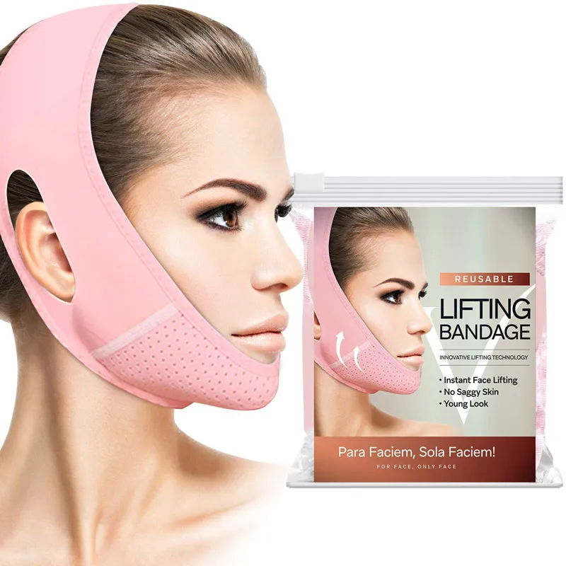 Reusable Double Chin Slimming Device V-Line Face Lifting Belt with Massager Chin up Strap for Slimming