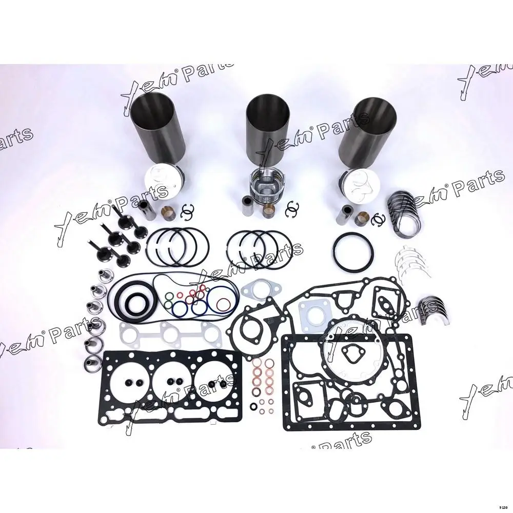 D1105 Repair Kit With Cylinder Gasket Set Piston Rings Liner Bearing Valves for Kubota