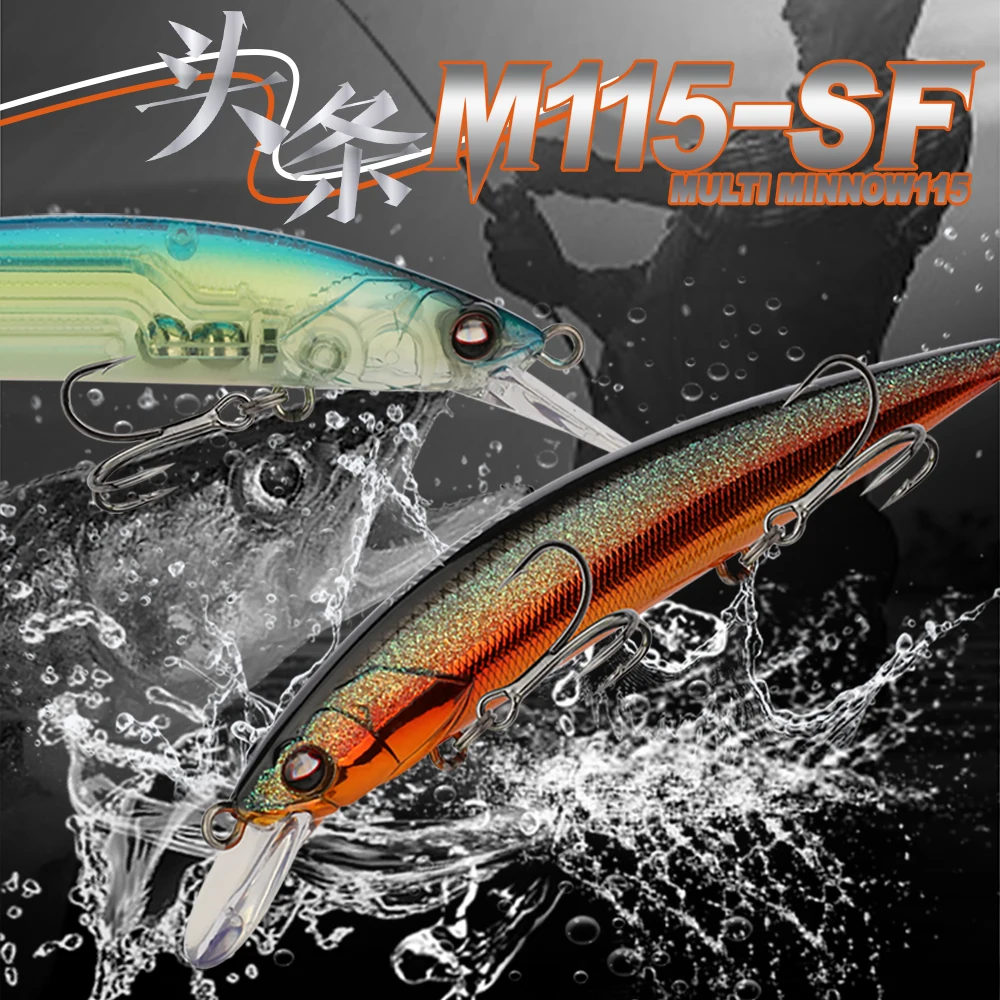 2024 RTS Floating 115mm 13g Floating  Minnow Fishing Lures Hard Baits Trout Fishing Lure