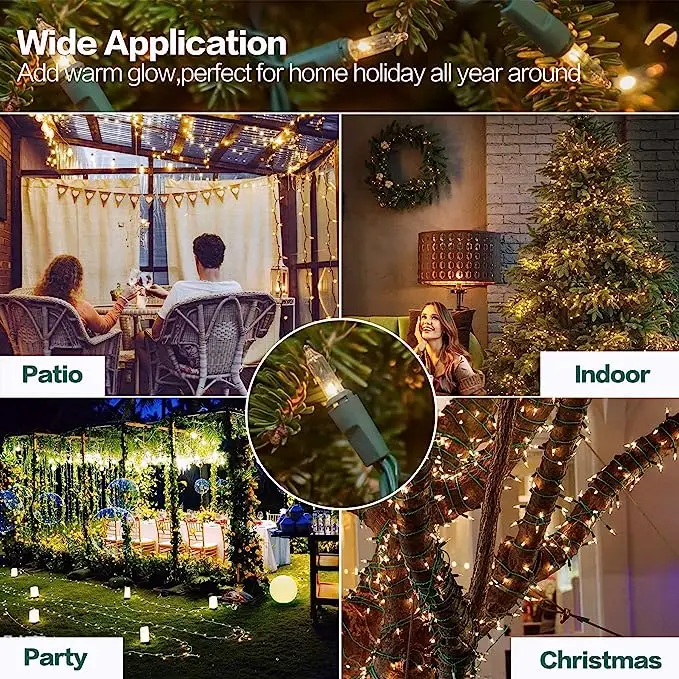 Twinkle Multi Color Christmas Mini String Lights 20 Feet 100 LEDs for Holiday Tree Decoration Indoor Outdoor Fairy UL Certificat