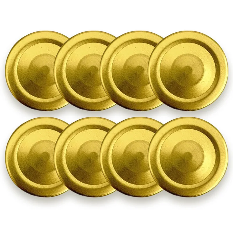 High Quality Customized Safety Button 38mm 43mm 53mm 66mm 77mm 82mm Twist Off Metal Lids Lug Cap for Glass Honey Bottle and Jar