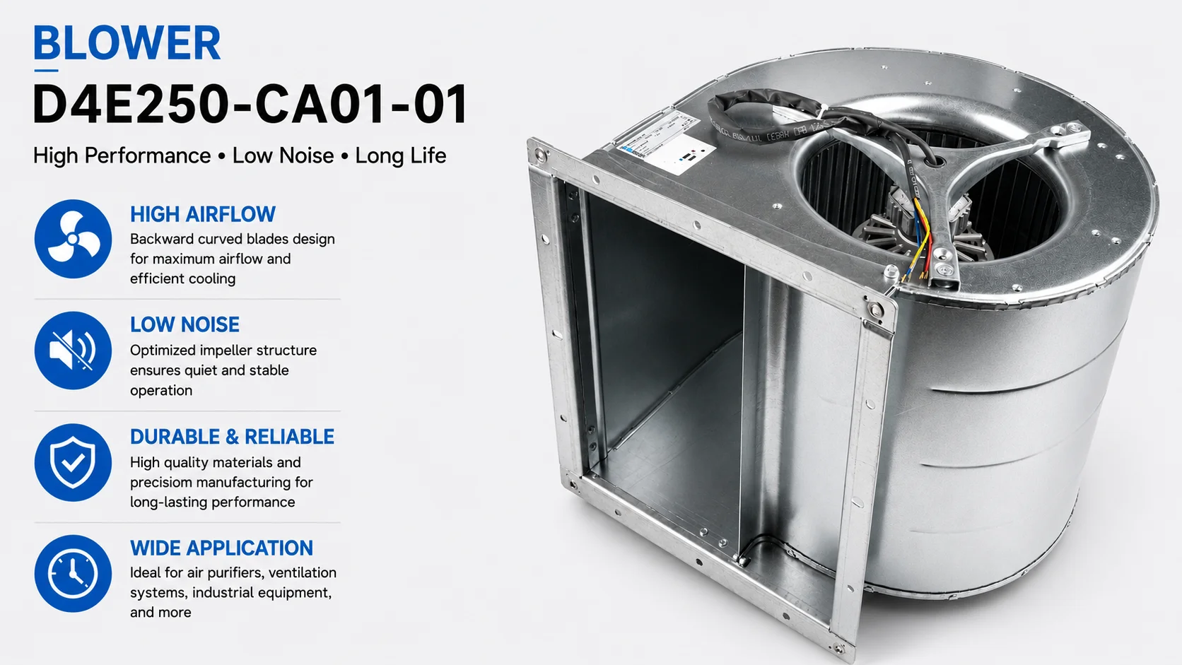 Centrifugal Fan, D4E250-CA01-01, 230V, Aluminum, IP20 - detail 4