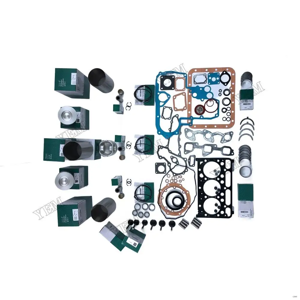 D1703 Overhaul Kit With Piston Rings Bearings Piston Rings Full Gasket Set Valve Liner Kit for Kubota