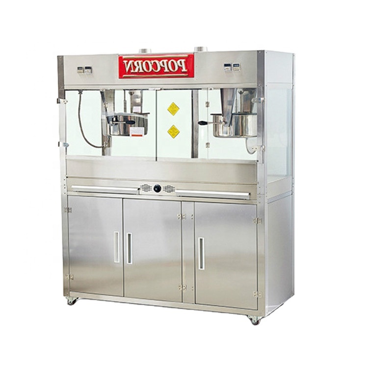 Профессиональный полностью автоматический двойной горшок карамельного попкорна машина 32oz с масляным насосом