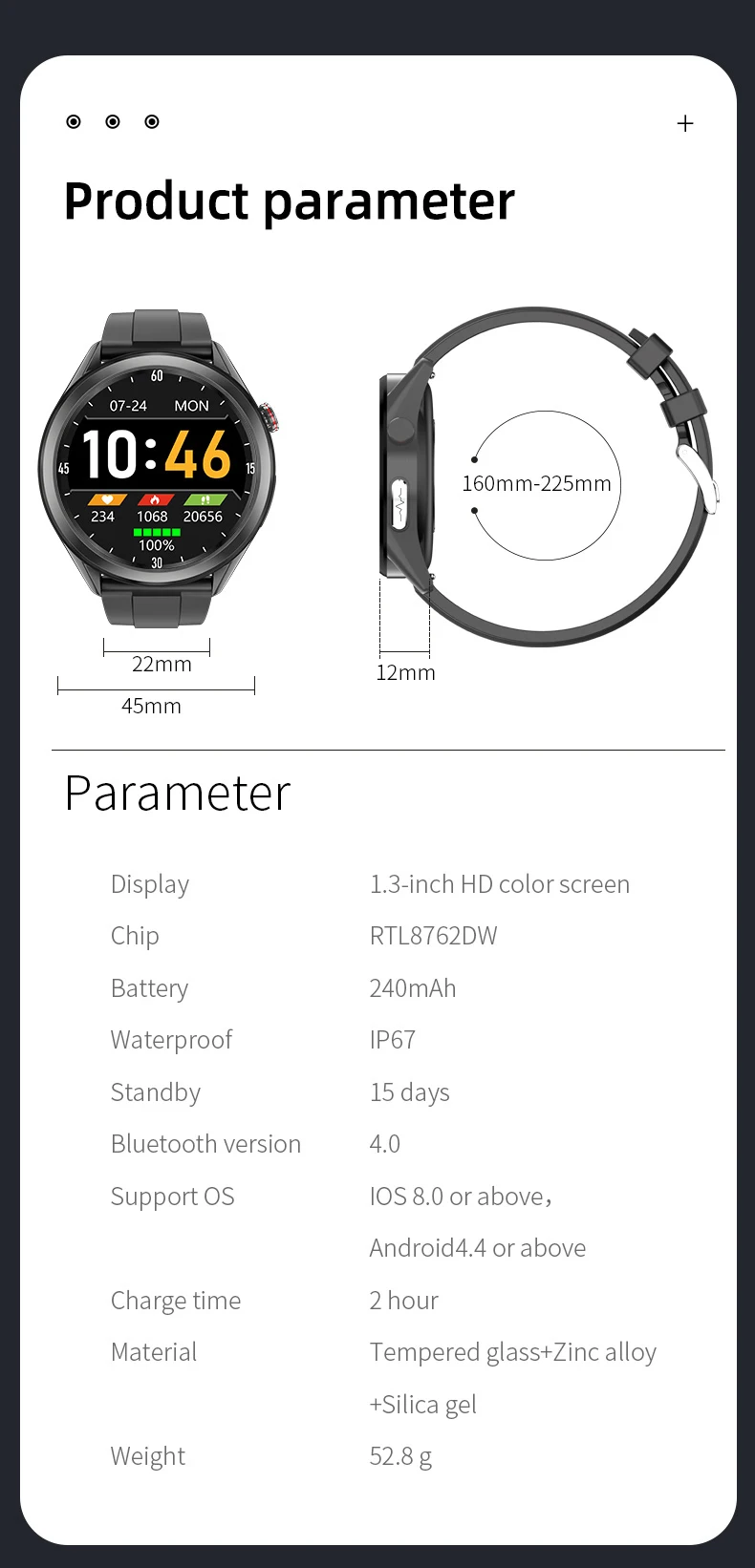 IP67 Waterproof ECG PPG BP HR Temperature Fitness Heart Rate Sport Health Monitoring Smartwatch Reloj Smart Watch W10 (19).jpg
