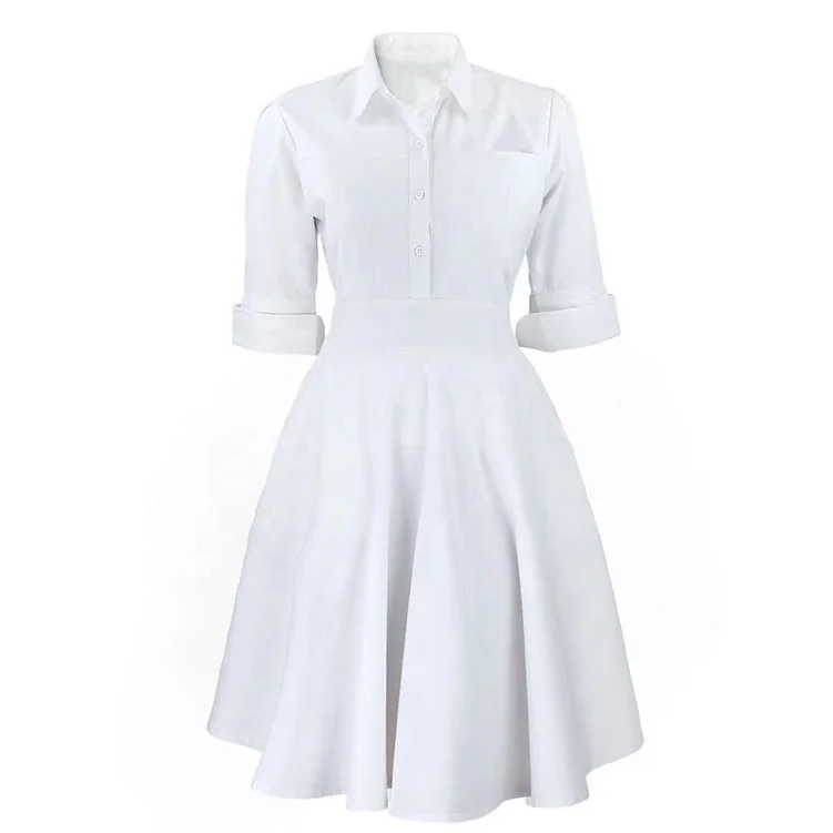 white nurse dress 1950's Nurse Uniform – L'école Des Femmes main image 1