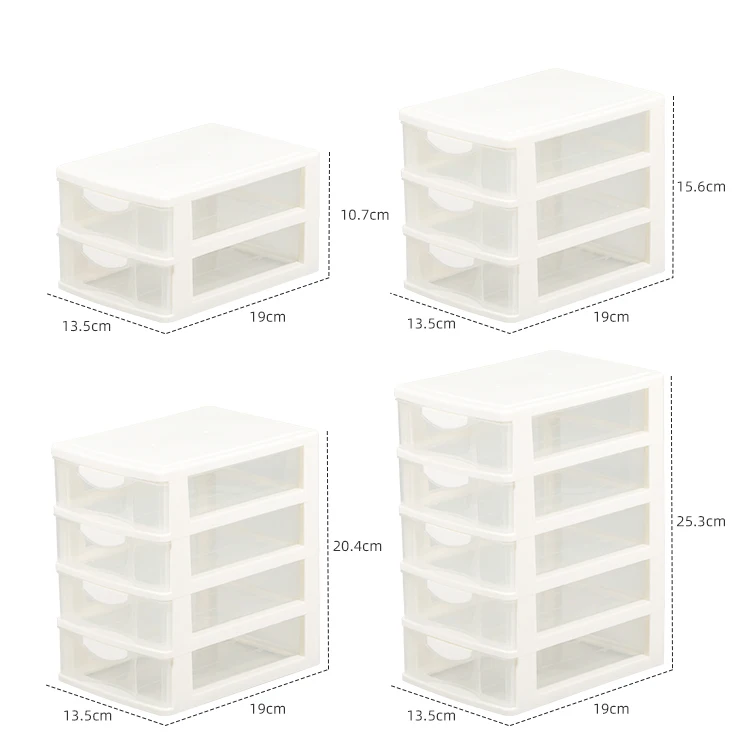 ITEM NO.5202 Factory 2/3/4/5 layers Stackable Plastic Home Office Plastic Drawer Desktop Makeup Organizer Drawers Box