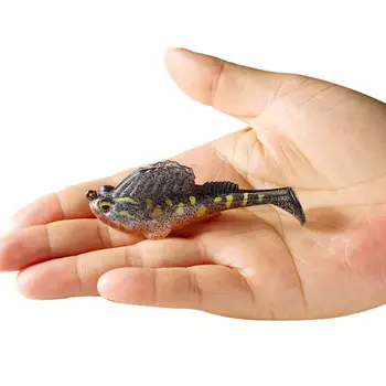 CHEERY Soft Lure Fishing Pike Frog Lure Bass Deep Running Paddle Tail Lead Jig 7cm Made PVC Metal Perch Snapper Species Lake – Soft Lure – view 4