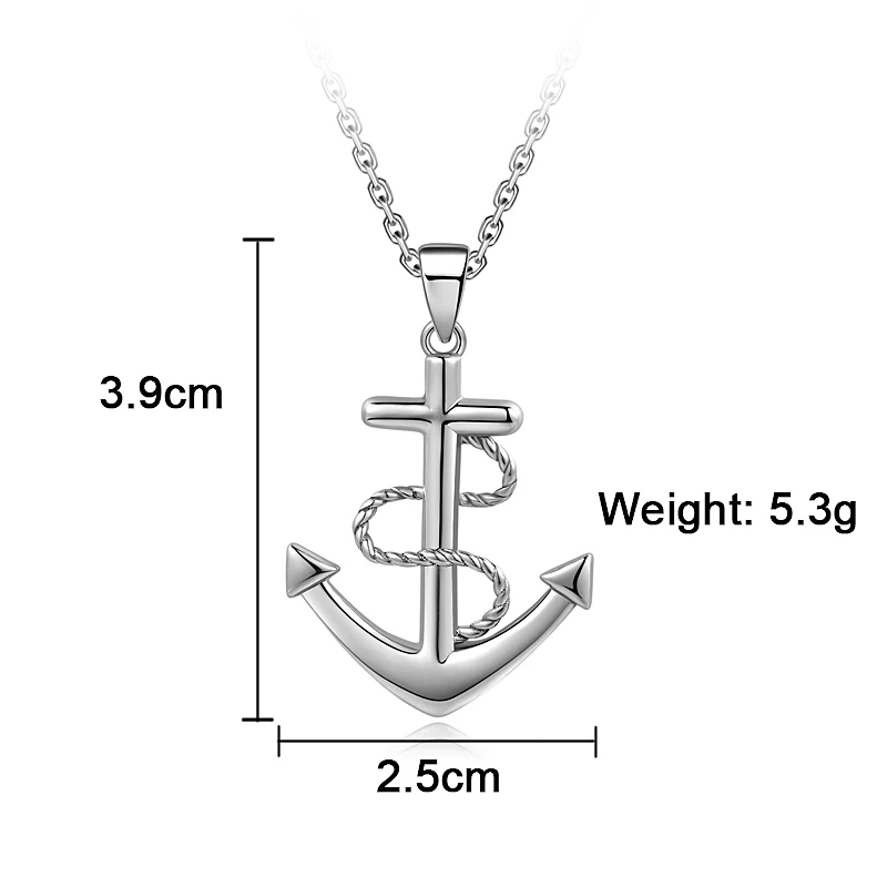 S925 Sterling Silver Cross with Anchor Pendant for Men & Women