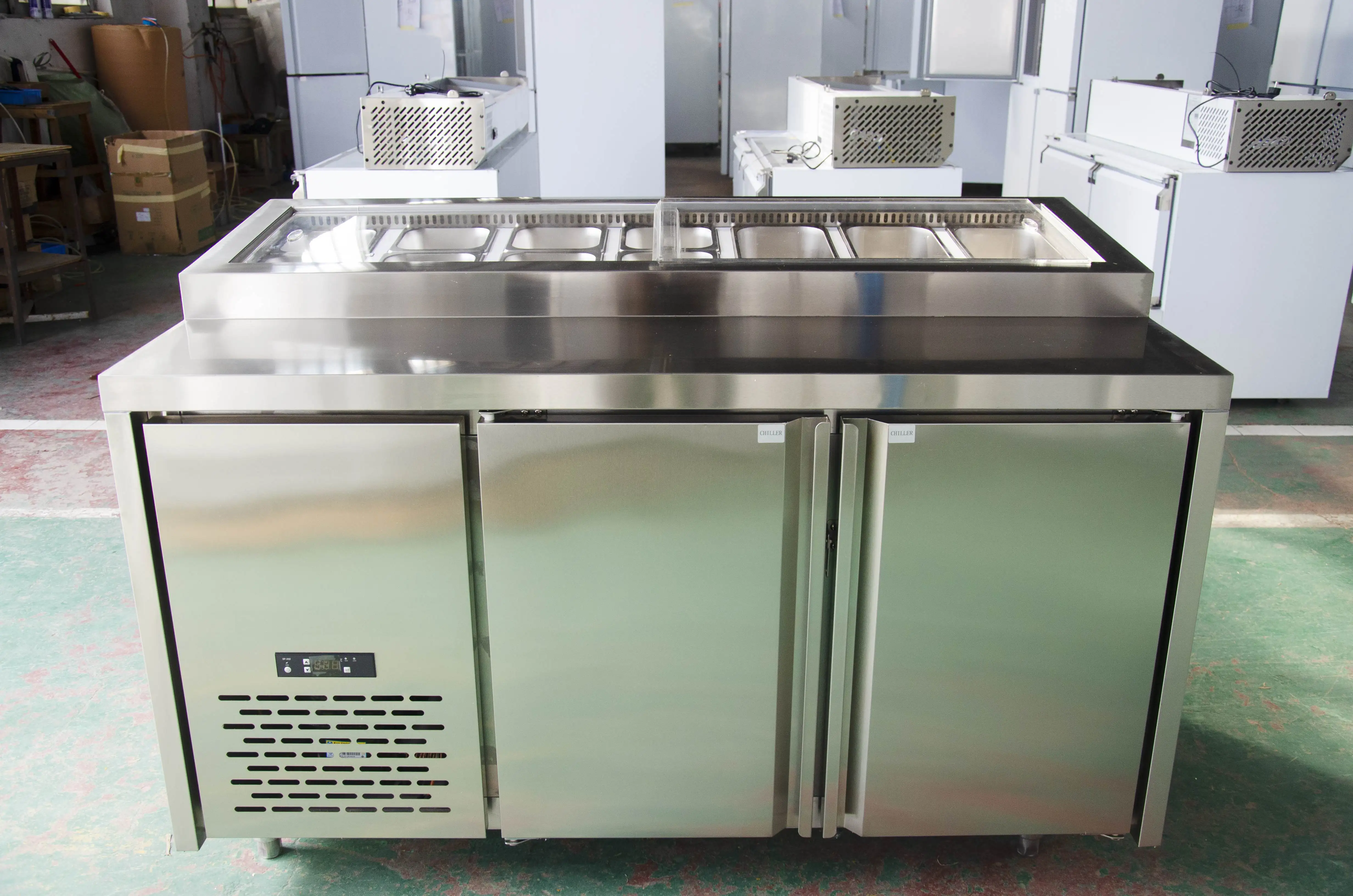 Belnor Pizza Counter Chiller Air Cooler with Stainless Steel and Digital Temperature Control