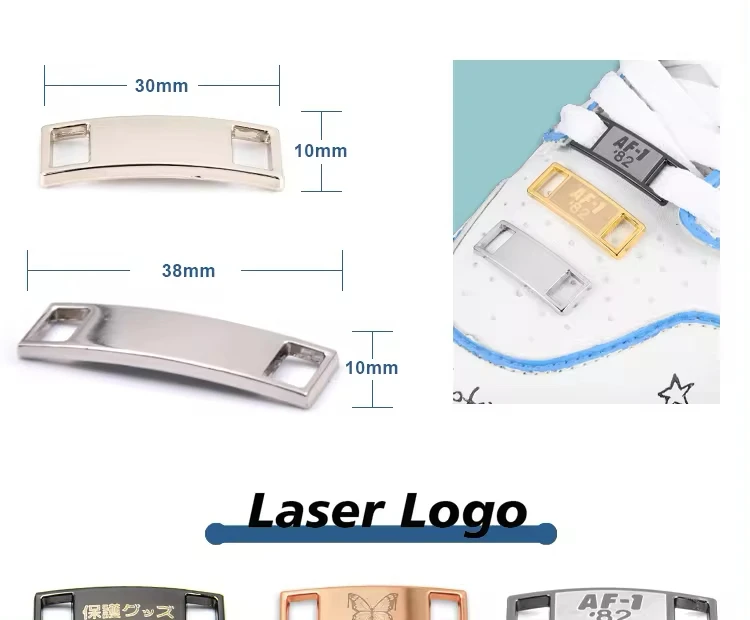Custom Laser Engraved Shoe Lace Charm Adapter Metal Logo Tag Sneaker ...