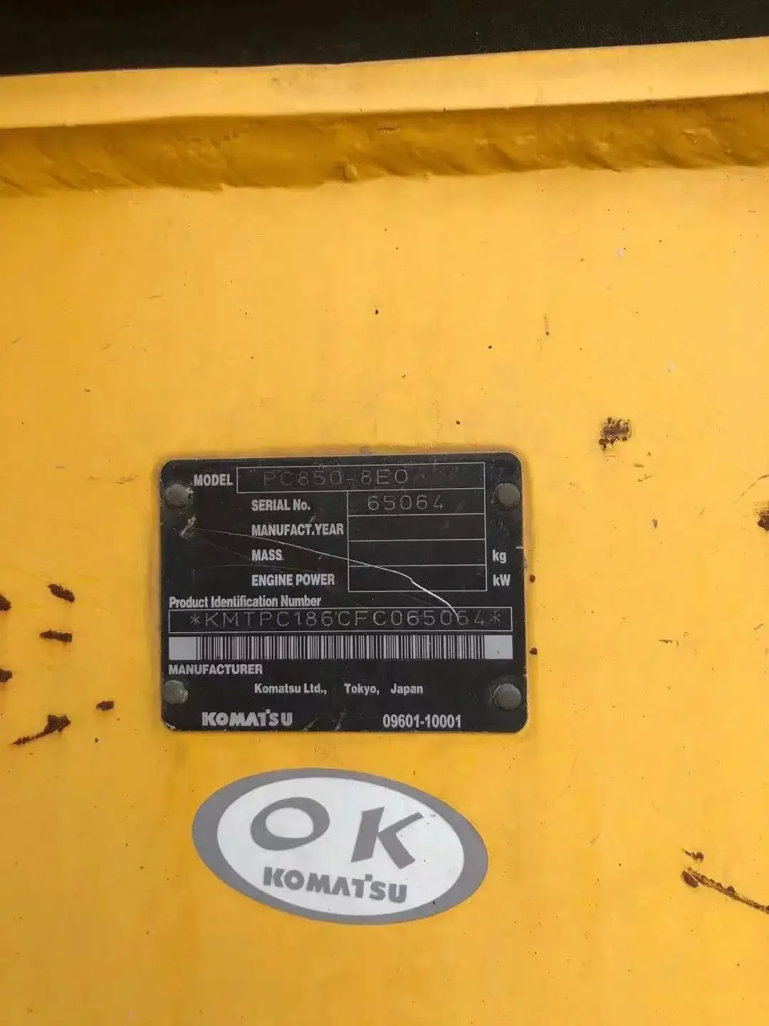 Large Used Komatsu PC850-8MO Excavator with 85ton Operating Weight 3.4 Bucket Capacity and 494kw Power