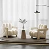 Table d'appoint en velours hollandais blanc cassé2