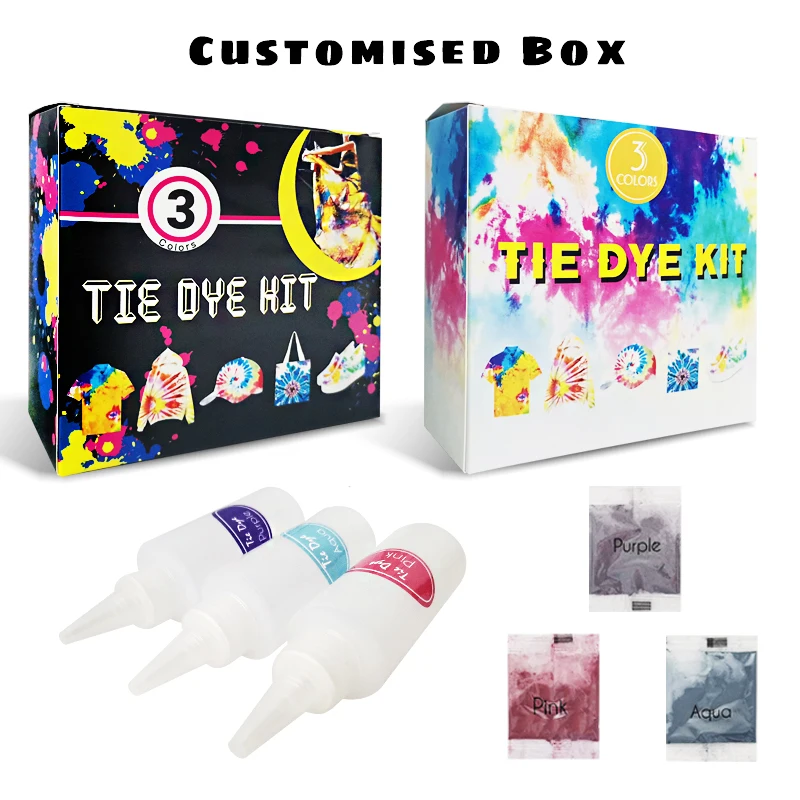 Бесплатная Настройка ярких красок KHY для взрослых Oem и цвет порошка ткани художественные принадлежности набор красителей галстуков своими