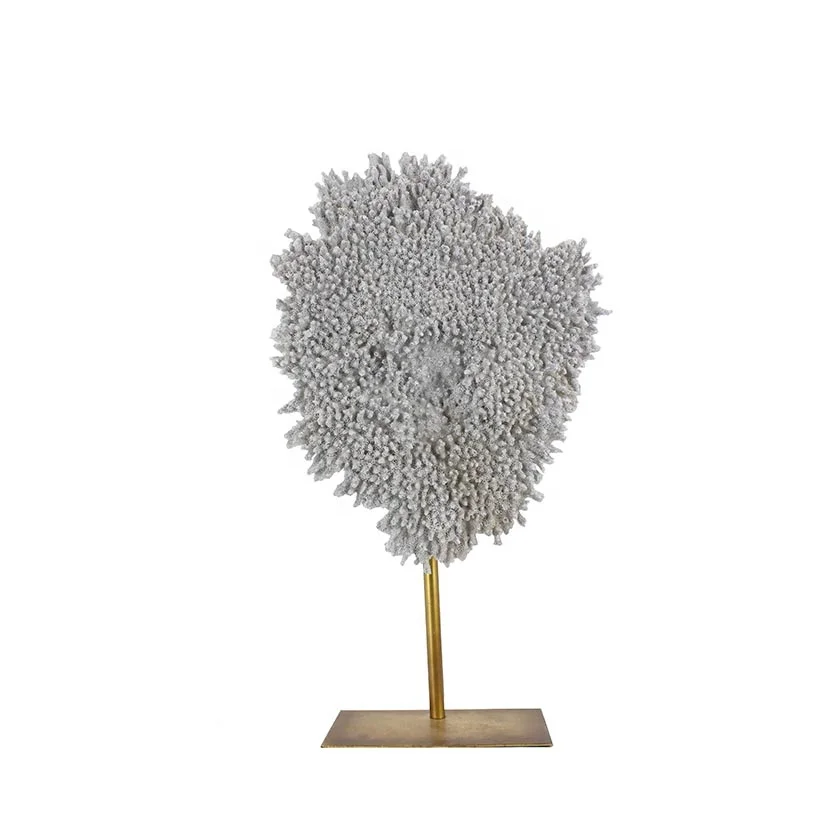 Wholesale Luxury artificial lifelike large resin coral on metal base decoracion para el hogar