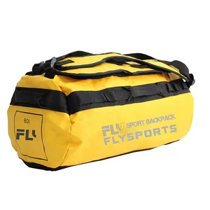 Custom Logo 40L 70L 90L PVC  Tarpaulin Waterproof Outdoor Sport Gym Duffel Bag Zipper Dry Duffel Bag Backpack for Travel Camping