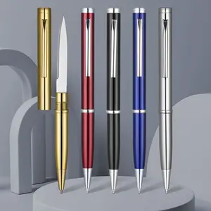 Portable Outdoor Ballpoint Pen Multi-Function Cross-Border Defense Knife Express Peel Cutting Wolf Prevention for Bus/Subway