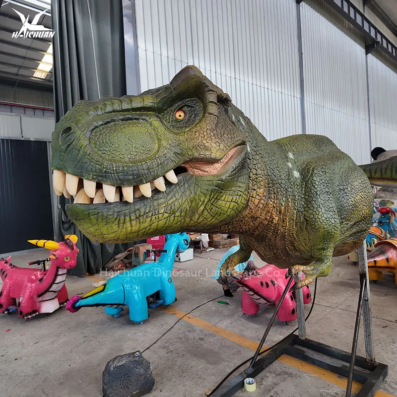 Half-Body Trex Dinosaur Model Big Animatronic Robot Silicone Simulator Mechanical Wall Mounted for Jurassic Park Decor for Home
